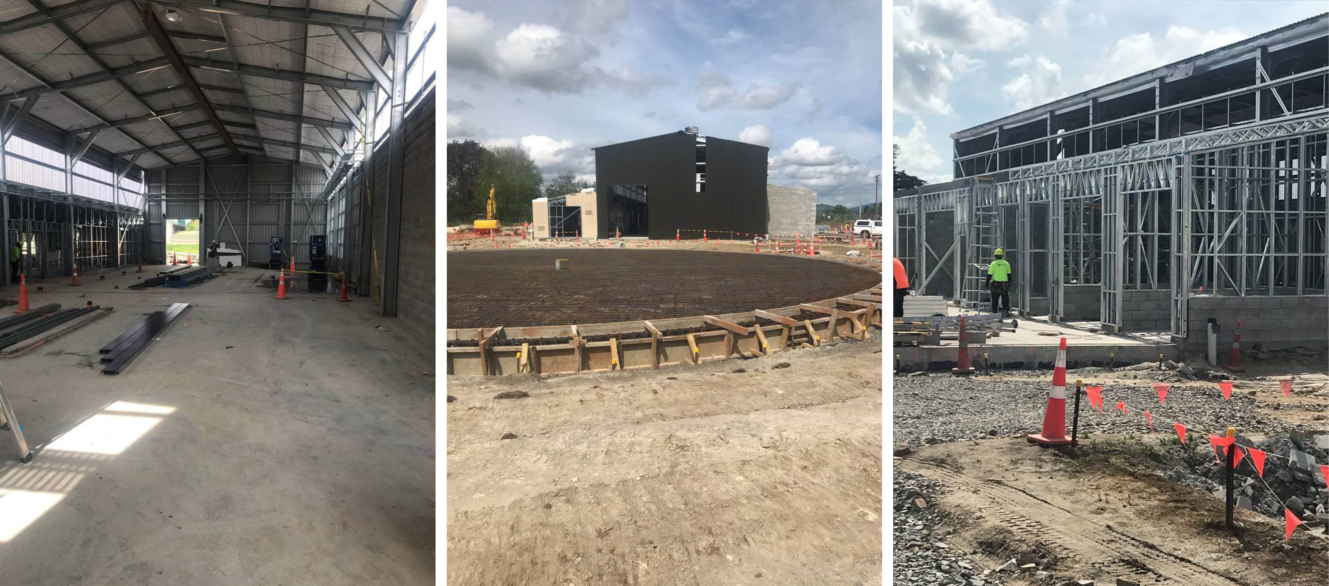 Progress is going well on stage three of the Te Awamutu Water Supply project, with the new chemical storage facility framework done and the reservoir base ready for pouring.