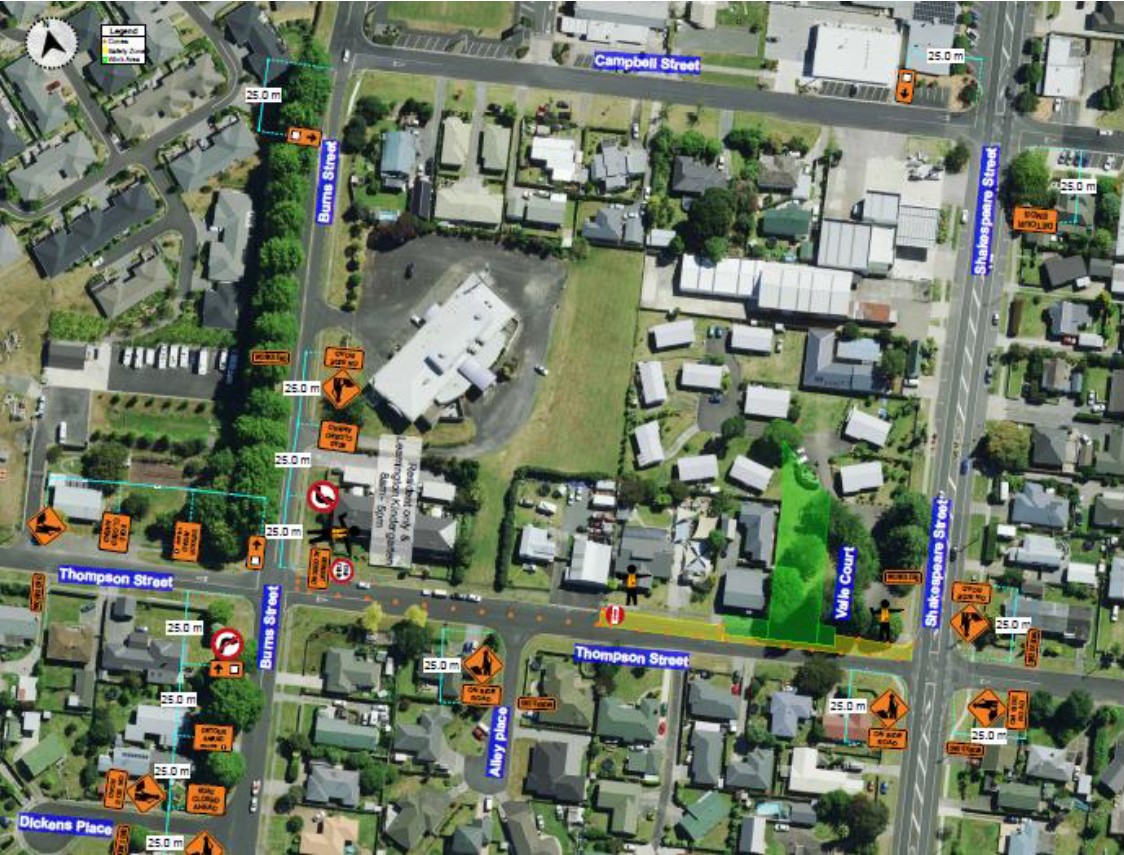 ​Map of the Lane closure northbound 