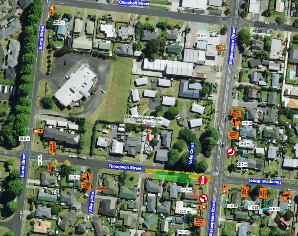 map of the lane closure southbound. 