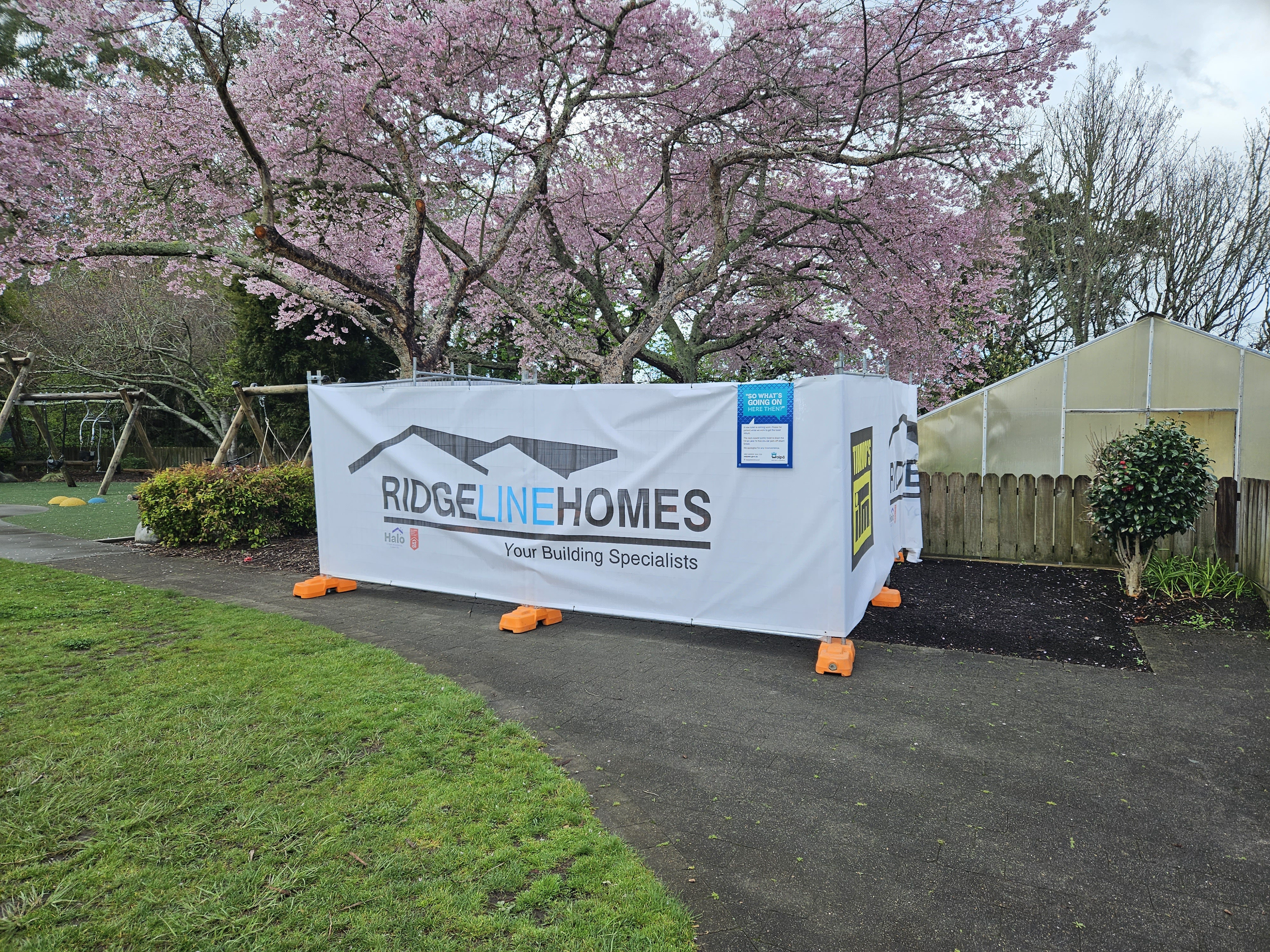 Construction starting on the Thornton Road toilet rebuild.