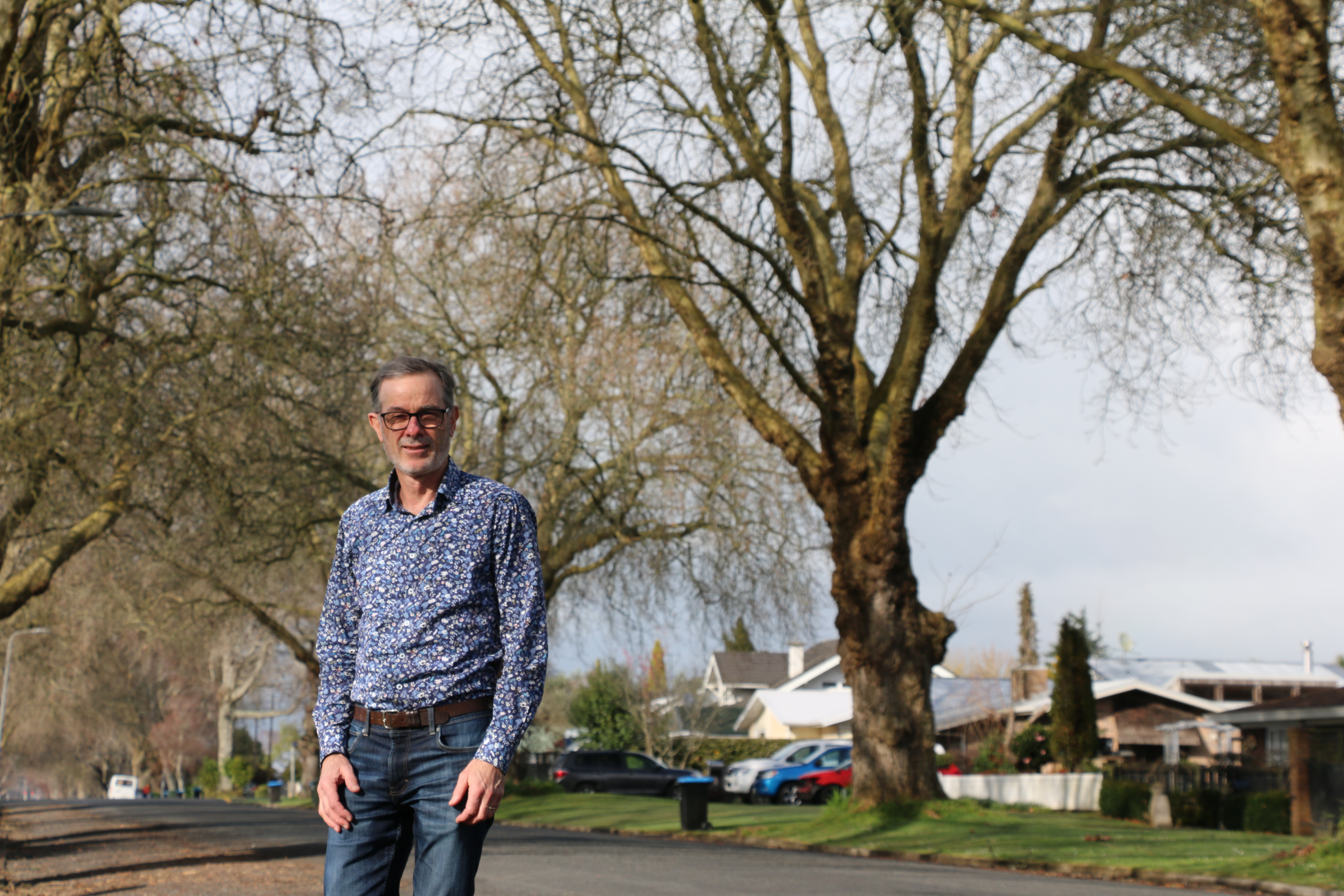 Waipā’s transportation manager, Bryan Hudson at Hall Street in Cambridge. 