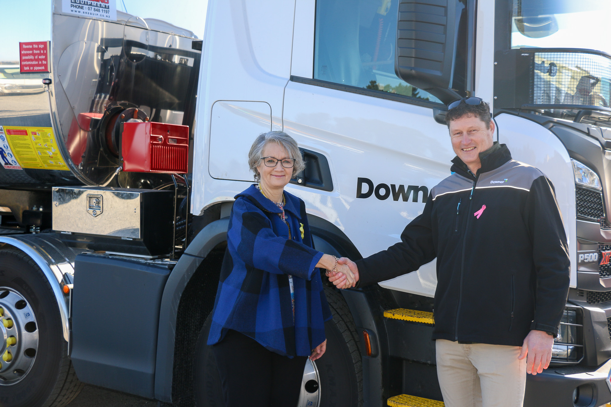 Left to right: Dawn Inglis, Group manager Service Delivery and Chris Seath, Downer Waikato regional manager.