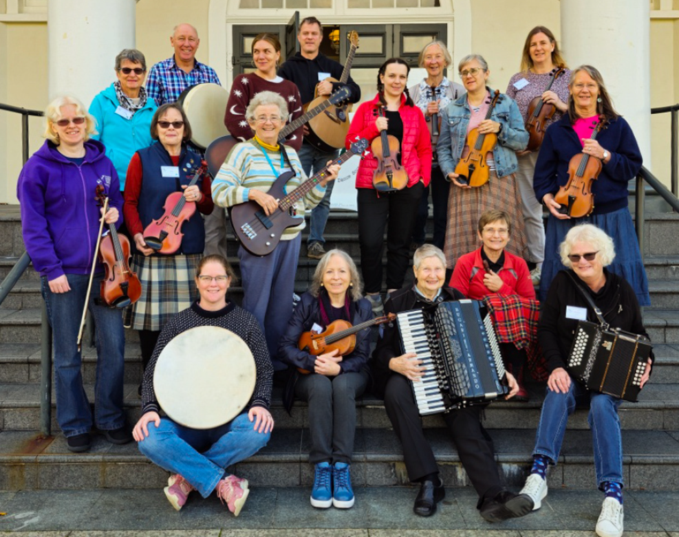 Local musicians building their confidence in Ceilidh (Scottish music) at the Cambridge Ceilidh and Musicians' Workshop thanks to help from the Creative Community Scheme funding.