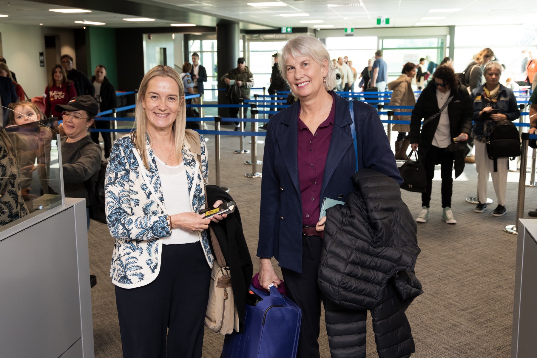 O'Regan and Southgate on arrival in Hamilton.