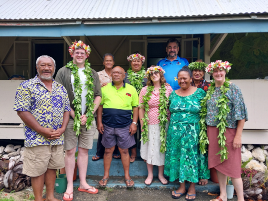 Waipā District Council staff on Mauke with representatives of the local government, Infrastructure Cook Islands and Pacific TA