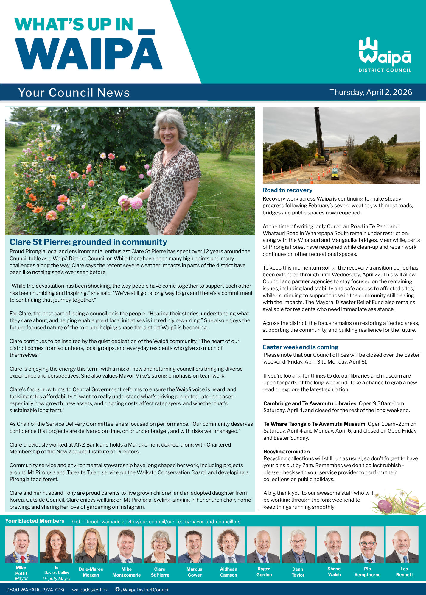 What's up in Waipā - Thursday April 2, 2026 - Waipa District Council