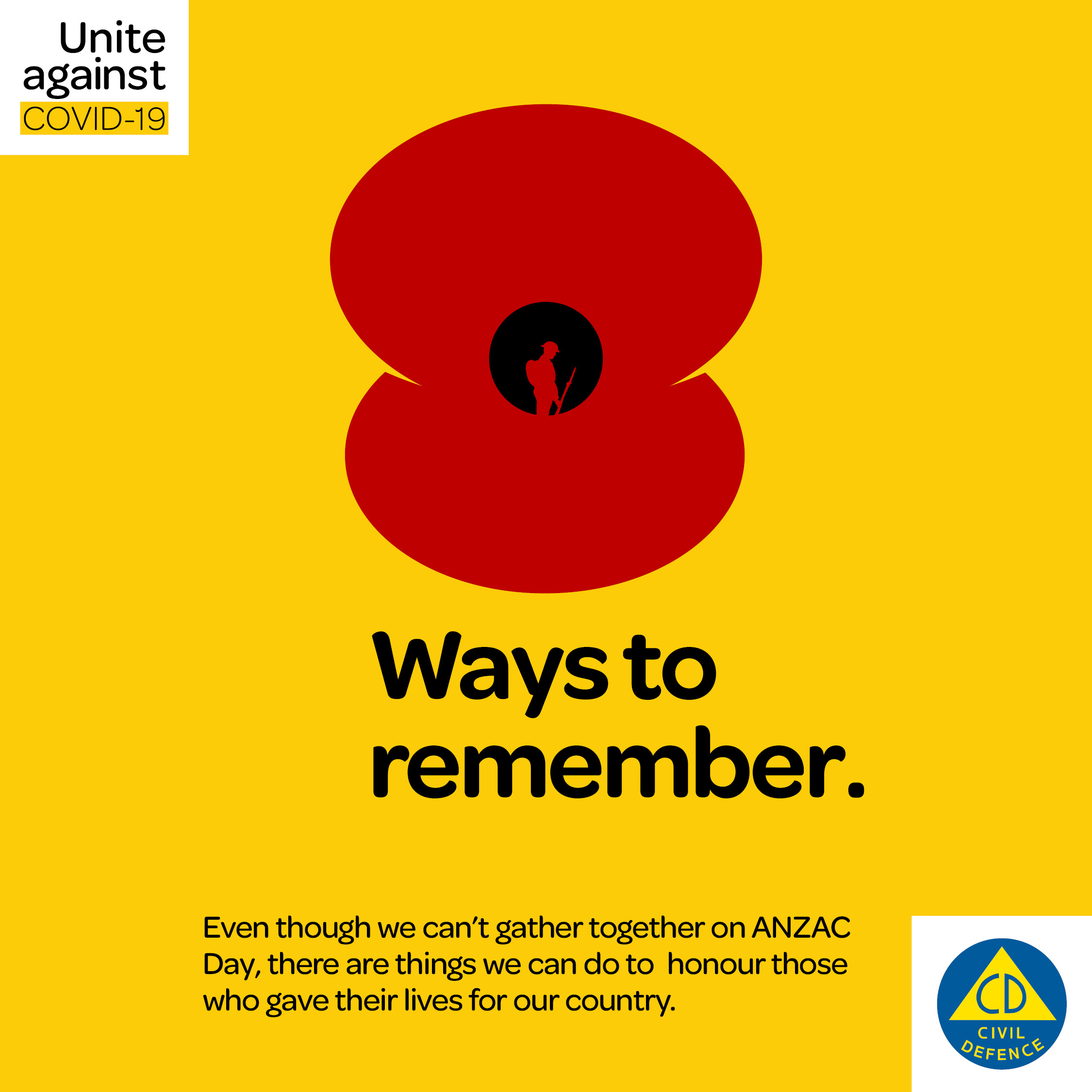 Ways to remember. Even though we can't gather together on ANZAC day there are things we can do to honour those who gave their lives for our country. #StandAtDawn.